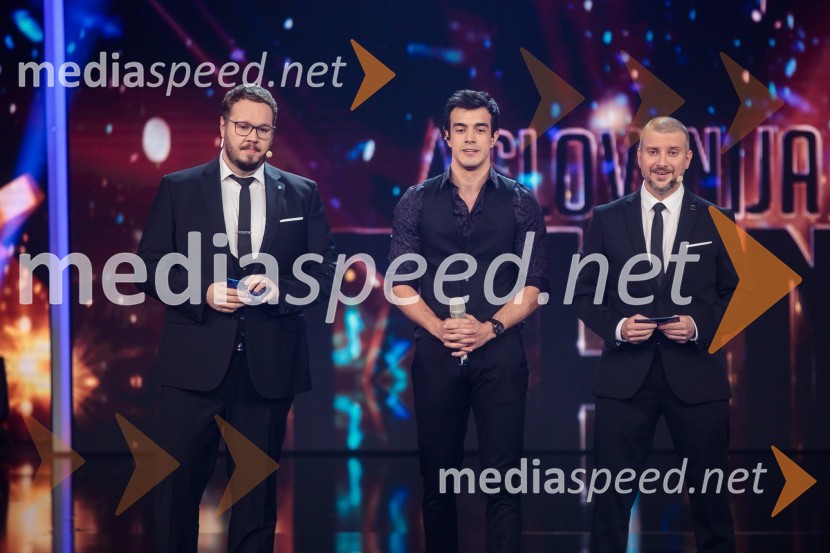  Sašo Stare, stand up komik, voditelj;  Marko  Stanković, glasbenik;  Aleš Novak, stand-up komikSlovenija ima talent 2021, druga polfinalna oddaja