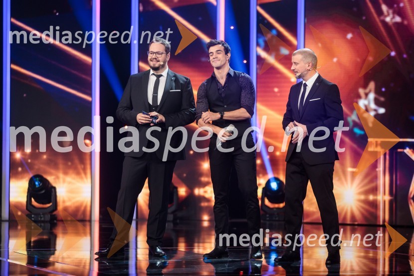 Sašo Stare, stand up komik, voditelj;  Marko  Stanković, glasbenik;  Aleš Novak, stand-up komikSlovenija ima talent 2021, druga polfinalna oddaja