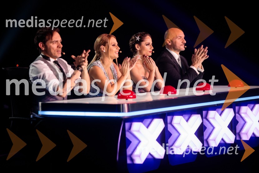  Lado Bizovičar, igralec;  Marjetka Vovk, pevka, duo Maraaya;  Ana Klašnja, balerina;  Branko Čakarmiš,  programski direktor, Pro PlusSlovenija ima talent 2021, druga polfinalna oddaja