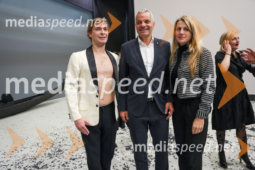  Anton Bogov, baletni solist;  Aleksander Saša Arsenovič, župan, Mestna občina Maribor;  Katja Arsenovič, direktorica Rožmarin Hospitality GroupAnton Bogov se je s Smrtjo v Benetkah poslovil od aktivne kariere