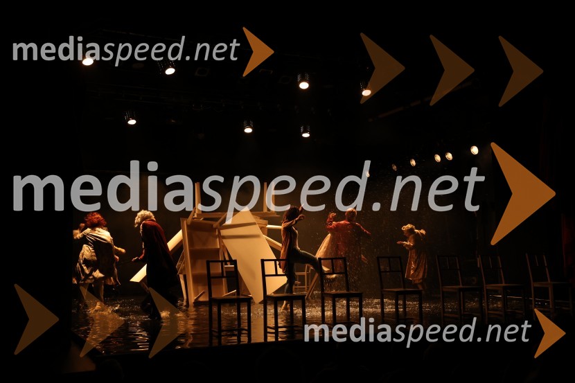  Igralci Gaja Filač, Vesna Jevnikar, Doroteja Nadrah, Darja Reichman, Miha Rodman, Vesna Slapar in Aljoša Ternovšek.Lepe vide lepo gorijo, premiera drame, Prešernovo gledališče Kranj