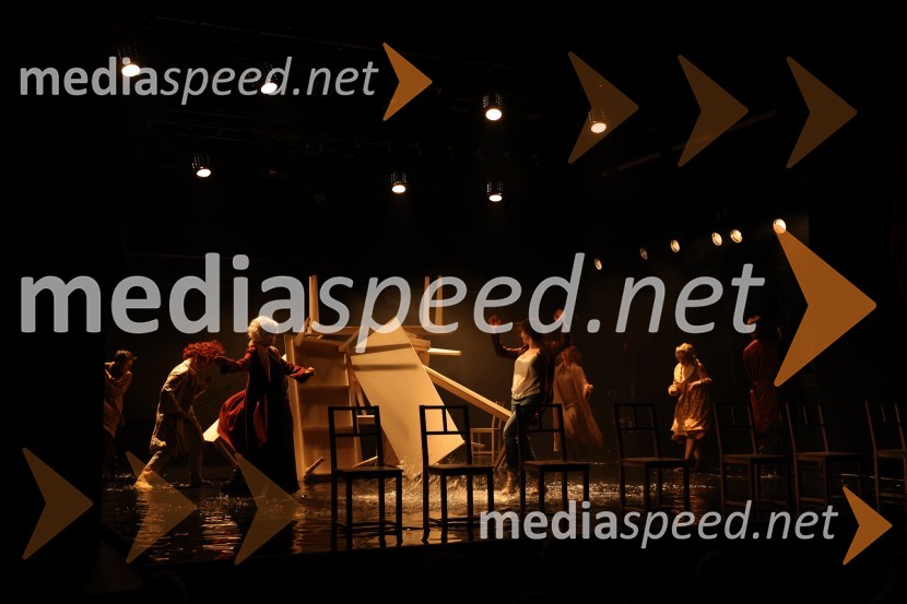  Igralci Gaja Filač, Vesna Jevnikar, Doroteja Nadrah, Darja Reichman, Miha Rodman, Vesna Slapar in Aljoša Ternovšek.Lepe vide lepo gorijo, premiera drame, Prešernovo gledališče Kranj