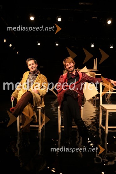  Aljoša Ternovšek, igralec;  Miha Rodman, igralecLepe vide lepo gorijo, premiera drame, Prešernovo gledališče Kranj