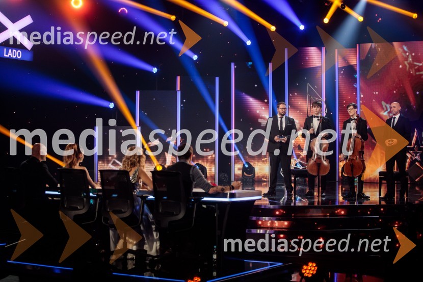 Pio Cellos z voditelji in žirantjeSlovenija ima talent 2021, tretja polfinalna oddaja