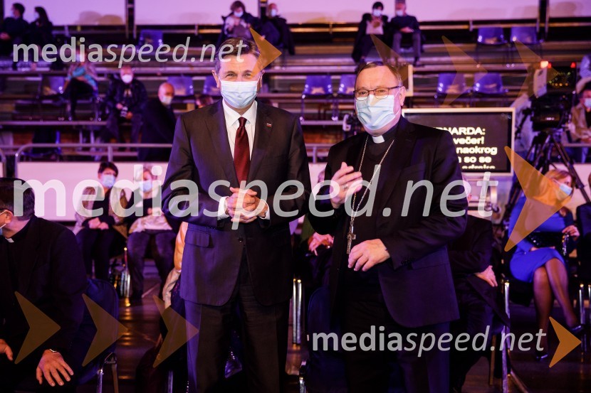 Borut Pahor, predsednik Republike Slovenije; mag. Alojzij Cvikl, predsednik Slovenske karitasKlic dobrote 2021, dobrodelni koncert