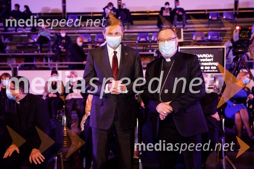  Borut Pahor, predsednik Republike Slovenije; mag. Alojzij Cvikl, predsednik Slovenske karitasKlic dobrote 2021, dobrodelni koncert