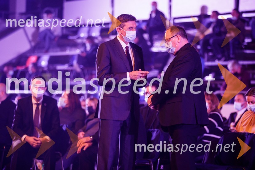  Borut Pahor, predsednik Republike Slovenije; mag. Alojzij Cvikl, predsednik Slovenske karitasKlic dobrote 2021, dobrodelni koncert