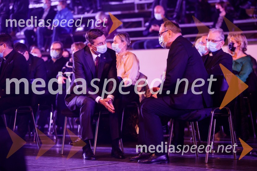  Borut Pahor, predsednik Republike Slovenije; mag. Alojzij Cvikl, predsednik Slovenske karitasKlic dobrote 2021, dobrodelni koncert