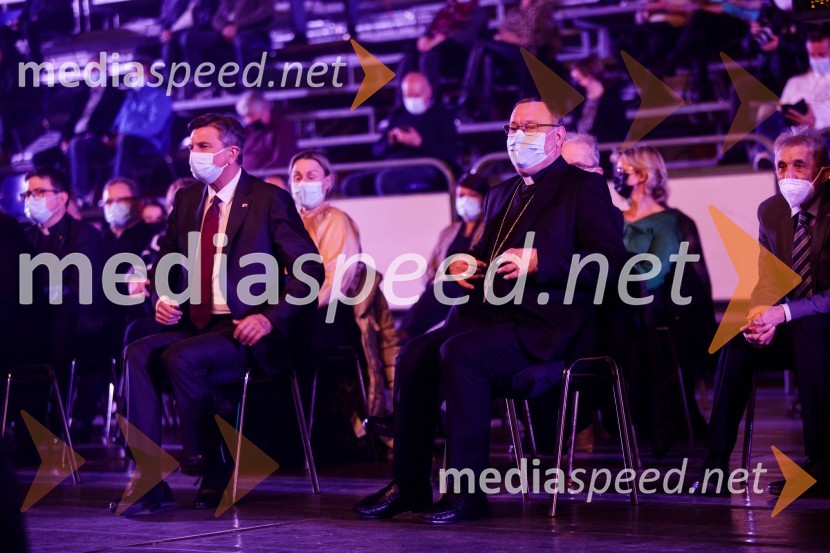  Borut Pahor, predsednik Republike Slovenije; mag. Alojzij Cvikl, predsednik Slovenske karitasKlic dobrote 2021, dobrodelni koncert