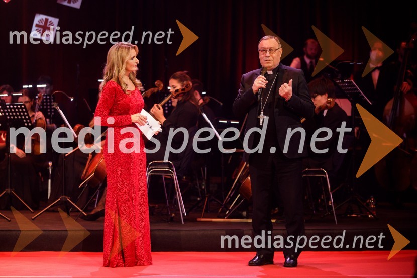  Bernarda Žarn, voditeljica; mag. Alojzij Cvikl, predsednik Slovenske karitasKlic dobrote 2021, dobrodelni koncert