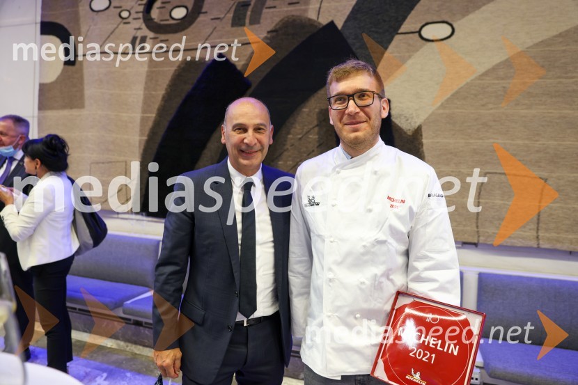  Marjan  Batagelj, predsednik upravnega odbora, Postojnska jama;  Blaž Derlink, glavni kuhar, Vila Planinka100 najbogatejših Slovencev pred objektivom Mediaspeed