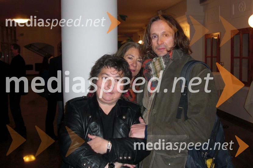 Dragica Petrovič, režiserka in producentka in Livio Badurina, igralecKaligula, slovenska premiera predstave Tomaža Pandurja