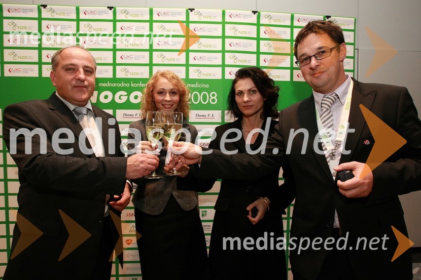 doc. dr. Anton Crnjac, dr. med., strokovni direktor UKC Maribor, Katja Pušnik, PR Plus, Sabina Hobacher, lastnica agencije PR Plus in Matjaž Vogrin, dr. med., UKC MariborNogomed 2008, mednarodna konferenca o medicini v nogometu