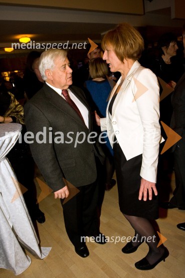 Milan Kučan, nekdanji predsednik Republike Slovenije in Vika Potočnik, nekdanja županja LjubljaneTrend 2008, podelitev nagrad za modno in vizualno ustvarjalnost
