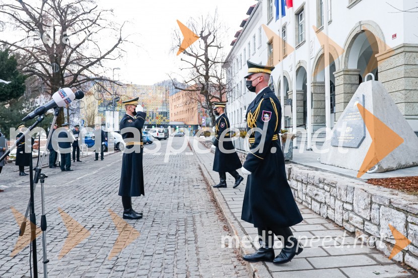 Odkritje spominskega obeležja braniteljem vojne za samostojno Slovenijo