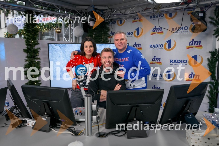  Jana Morelj, radijska in TV voditeljica;  Denis Avdić, voditelj;  Miha Deželak, radijski voditelj, humanitarec, Fatalni moški 202028-urni dobrodelni maraton Radia 1