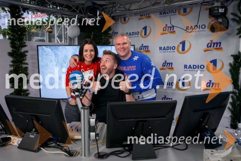  Jana Morelj, radijska in TV voditeljica;  Denis Avdić, voditelj;  Miha Deželak, radijski voditelj, humanitarec, Fatalni moški 202028-urni dobrodelni maraton Radia 1