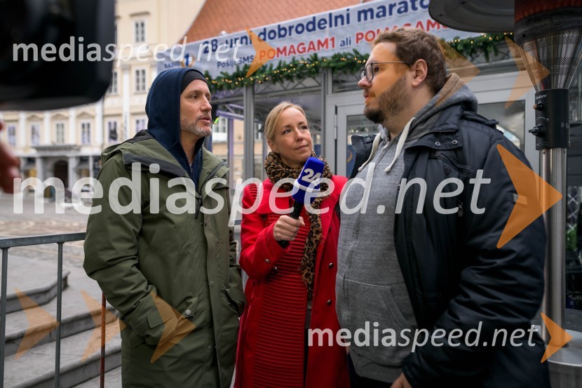  Peter Poles, televizijski voditelj;  Ota Širca Roš, voditeljica;  Sašo Stare, stand up komik, voditelj28-urni dobrodelni maraton Radia 1