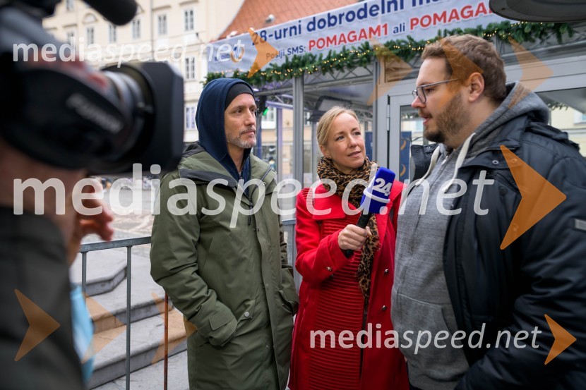  Peter Poles, televizijski voditelj;  Ota Širca Roš, voditeljica;  Sašo Stare, stand up komik, voditelj28-urni dobrodelni maraton Radia 1
