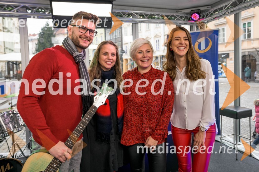  Jan Potrč, glasbenik;  Tinkara Fortuna, skupina Bepop;  Ana  Praznik, voditeljica oddaje, Delovna akcija;  Alenka  Husič, pevka, skupina Sopranos, skupina Bepop28-urni dobrodelni maraton Radia 1