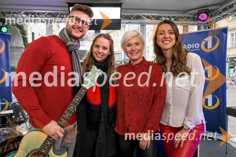  Jan Potrč, glasbenik;  Tinkara Fortuna, skupina Bepop;  Ana  Praznik, voditeljica oddaje, Delovna akcija;  Alenka  Husič, pevka, skupina Sopranos, skupina Bepop28-urni dobrodelni maraton Radia 1