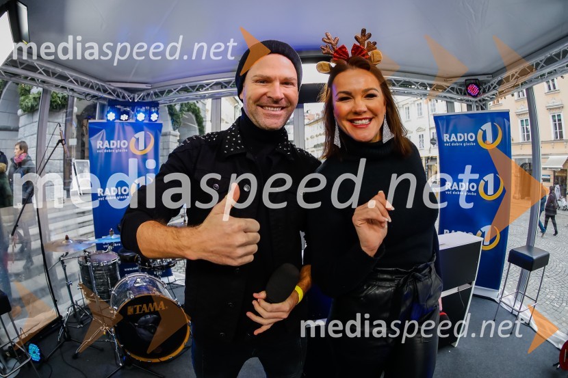  Sebastian Podgornik, pevec in plesalec;  Rebeka Dremelj, pevka28-urni dobrodelni maraton Radia 1