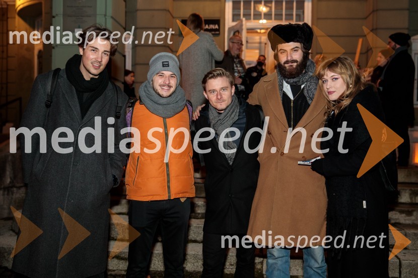  Žiga Hren, AGRFT, študent gledališke režije;  Domen Novak, igralec ;  Jure Rajšp, igralec;  ... ;  Julita Kropec, igralkaJacques in njegov gospodar, premiera drame