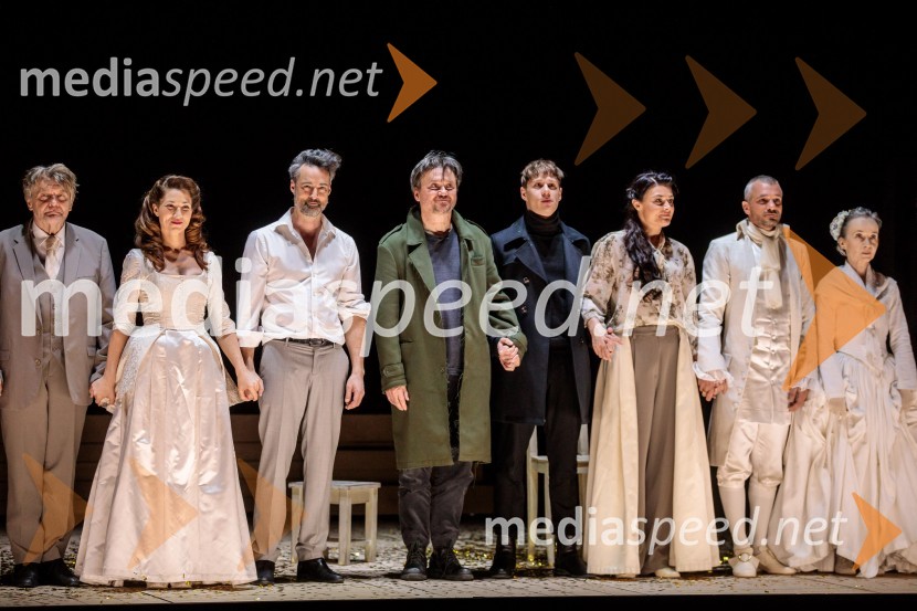  Zvone Hribar, igralec;  Sabina  Kogovšek, igralka;  Rok Vihar, igralec;  Branko Šturbej, igralec;  Timon Šturbej, igralec;  Pia Zemljič, igralka;  Primož Vrhovec, igralec;  Veronika Drolc, igralkaJacques in njegov gospodar, premiera drame