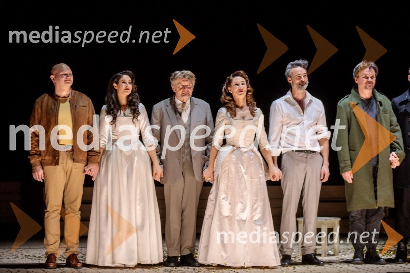  Boris Mihalj, igralec;  Saša Pavlin Stošić, igralka;  Zvone Hribar, igralec;  Sabina  Kogovšek, igralka;  Rok Vihar, igralec;  Branko Šturbej, igralecJacques in njegov gospodar, premiera drame