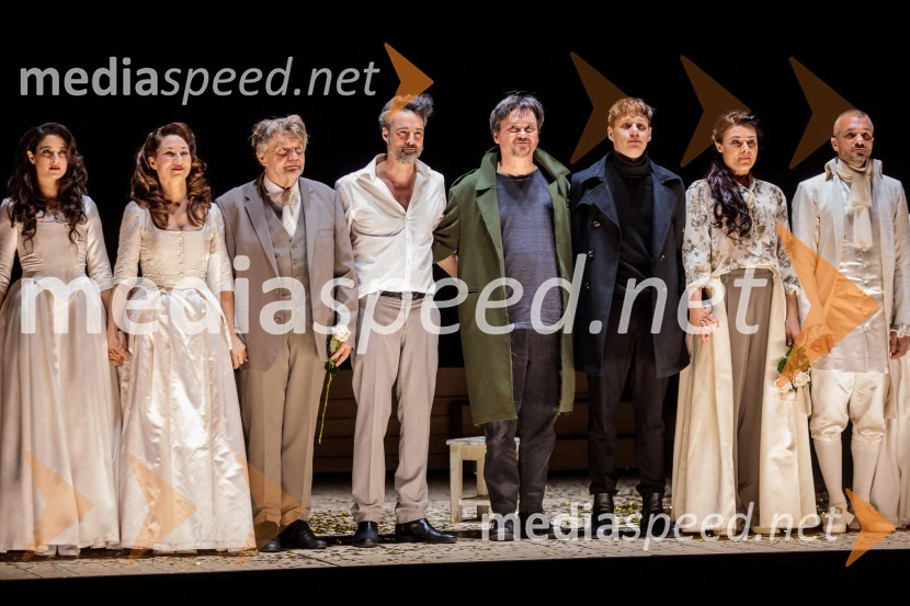  Saša Pavlin Stošić, igralka;  Sabina  Kogovšek, igralka;  Zvone Hribar, igralec;  Rok Vihar, igralec;  Branko Završan, igralec;  Timon Šturbej, igralec;  Pia Zemljič, igralka;  Primož Vrhovec, igralecJacques in njegov gospodar, premiera drame