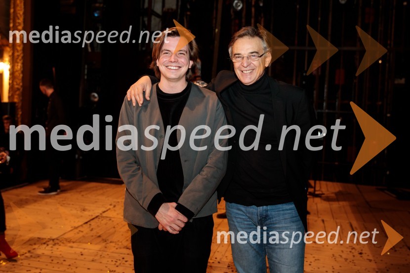  Dorian Šilec Petek, režiser, scenograf in oblikovalec luči;   Igor  Samobor, igralec, ravnatelj SNG Drama LjubljanaJacques in njegov gospodar, premiera drame