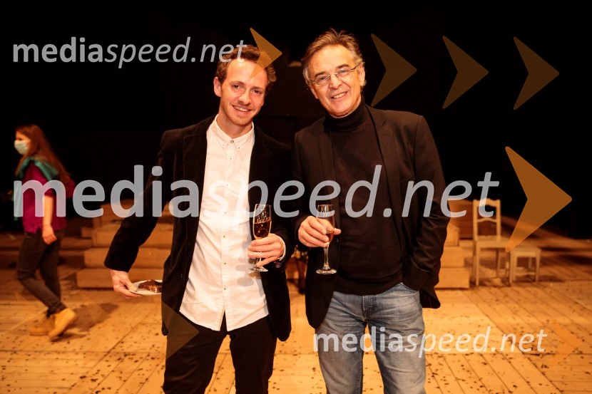  Laren  Polič Zdravič, glasbenik in igralec;   Igor  Samobor, igralec, nekdanji ravnatelj SNG Drama LjubljanaJacques in njegov gospodar, premiera drame