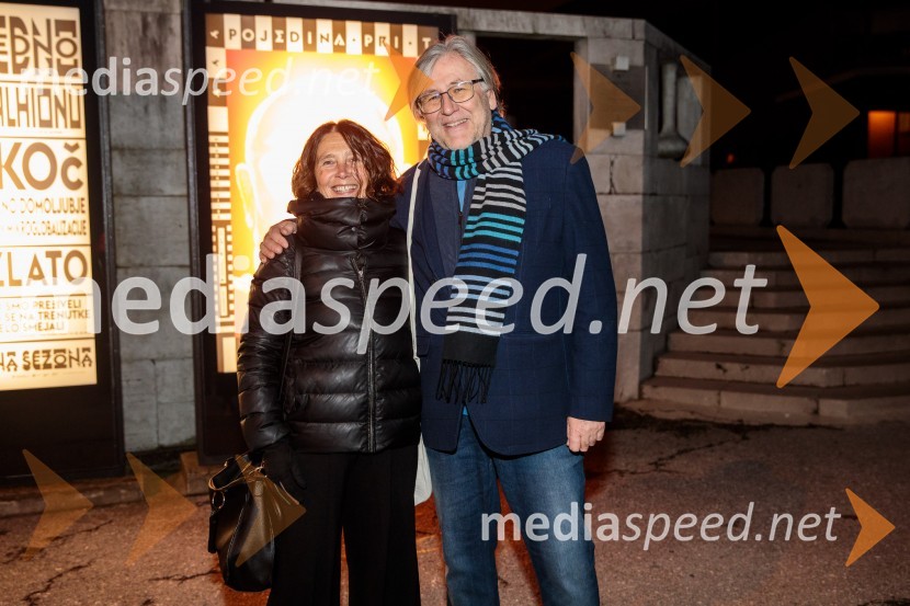  Adela Železnik;  Marijan Rupert, vodja Zbirke rokopisov, starih in redkih tiskov v NUKPojedina pri Trimalhionu, premiera drame