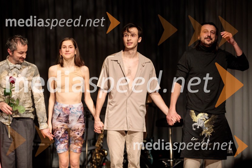  Ivan Peternelj, igralec;  Anja Novak, igralka;  Klemen Kovačič, AGRFT ;  Matej Recer, igralecPojedina pri Trimalhionu, premiera drame