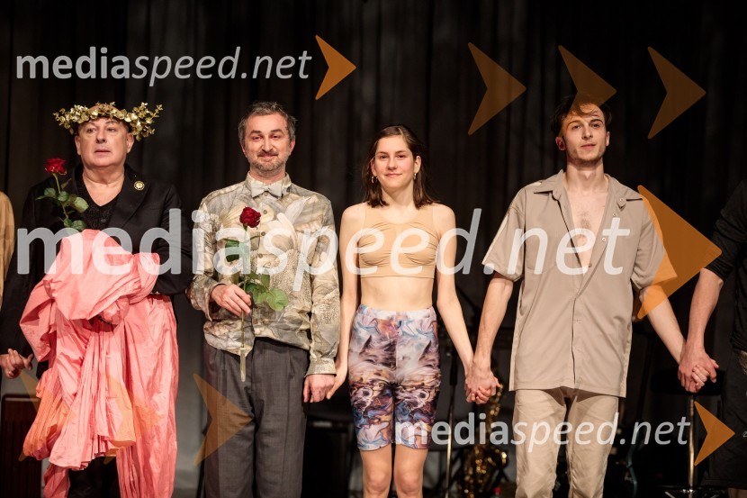  Ivan Godnič, igralec;  Ivan Peternelj, igralec;  Anja Novak, igralka;  Klemen Kovačič, AGRFT Pojedina pri Trimalhionu, premiera drame