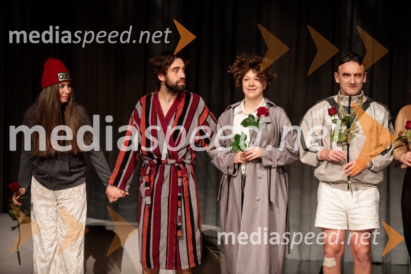  Romana Šalehar, igralka;  Vito Weis, igralec;  Janja Majzelj, igralka;  Robert Prebil, igralecPojedina pri Trimalhionu, premiera drame