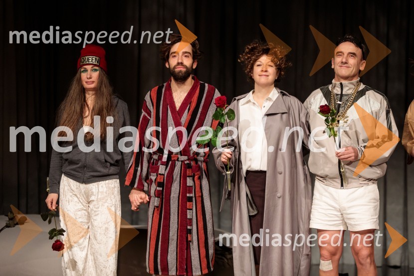  Romana Šalehar, igralka;  Vito Weis, igralec;  Janja Majzelj, igralka;  Robert Prebil, igralecPojedina pri Trimalhionu, premiera drame