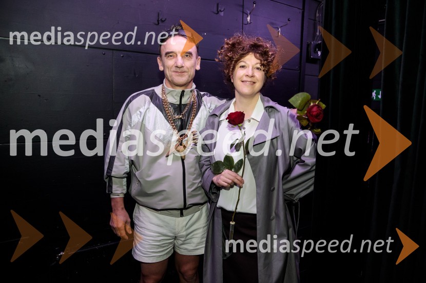  Robert Prebil, igralec;  Janja Majzelj, igralkaPojedina pri Trimalhionu, premiera drame