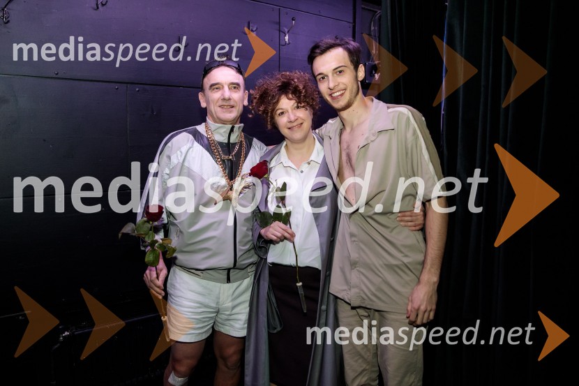  Robert Prebil, igralec;  Janja Majzelj, igralka;  Klemen Kovačič, AGRFT Pojedina pri Trimalhionu, premiera drame