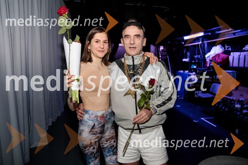  Anja Novak, igralka;  Robert Prebil, igralecPojedina pri Trimalhionu, premiera drame