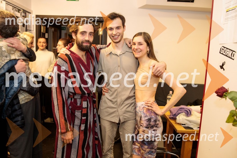  Vito Weis, igralec;  Klemen Kovačič, AGRFT ;  Anja Novak, igralkaPojedina pri Trimalhionu, premiera drame