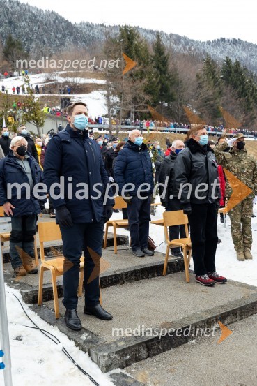  Igor Zorčič, predsednik odbora Državnega zbora RS za infrastrukturo, okolje in prostor;  Borut Pahor, predsednik Republike SlovenijeOsrednja slovesnost ob 80. obletnici dražgoške bitke