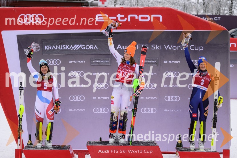  Wendy Holdener, smučarka (Švica);  Petra Vlhova, smučarka (Slovaška);  Anna Swenn Larsson, smučarka58. Zlata lisica, na slalomu v Kranjski gori slavila Petra Vlhova