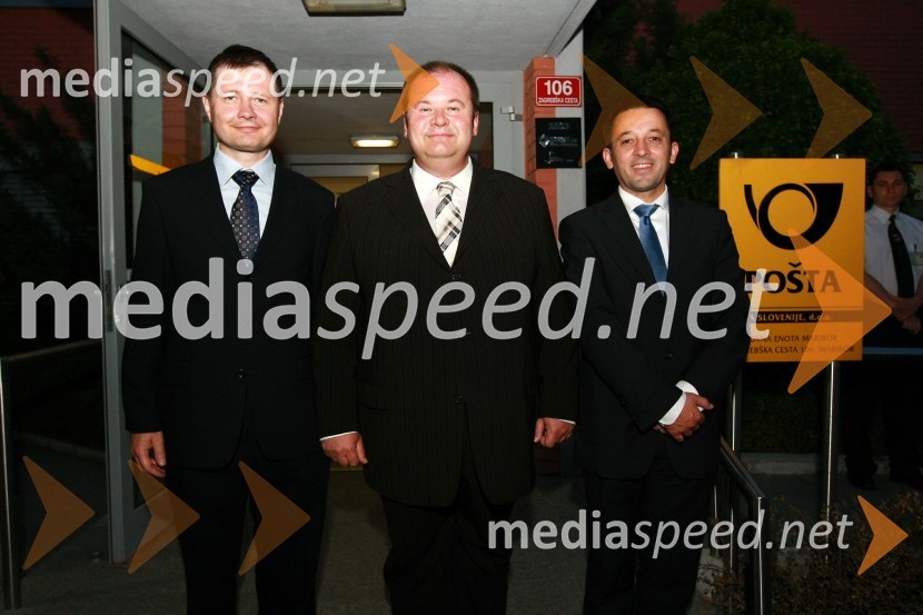 mag. Igor Marinič, namestnik generalnega direktorja Pošte Slovenije ;  Aleš Hauc, nekdanji predsednik uprave NKBM;  Vinko Filipič, član poslovodstva Pošte SlovenijeUmrl je Aleš Hauc, nekdanji direktor NKBM in Pošte Slovenije