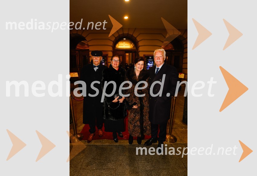  Frane Praprotnik, podjetnik;  Polona  Praprotnik;  Nena Kopčaver Guček;  Andrej Guček, zdravnikLjubezenski napoj, premiera opere