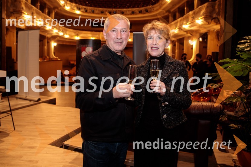  Ivica Buljan, režiser;  Vesna Jurca Tadel, v.d. ravnateljice SNG Drama LjubljanaParty, premiera v SNG Drama Ljubljana