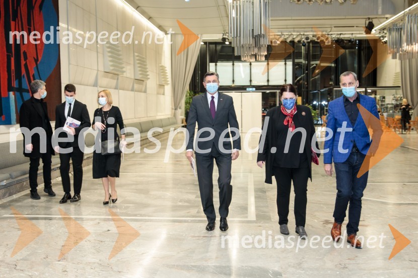  Borut Pahor, predsednik Republike Slovenije;  Uršula Cetinski, generalna direktorica, Cankarjev dom;  Danilo Rošker, direktor SNG MariborTo noč sem jo videl, predstava drame SNG Maribor