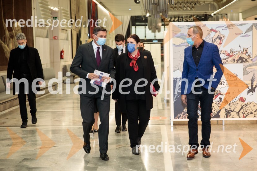  Borut Pahor, predsednik Republike Slovenije;  Uršula Cetinski, generalna direktorica, Cankarjev dom;  Danilo Rošker, direktor SNG MariborTo noč sem jo videl, predstava drame SNG Maribor