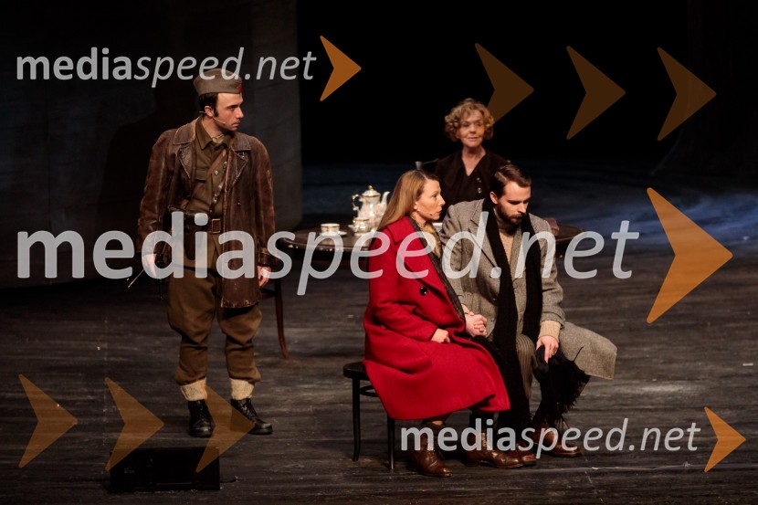  Matevž Biber, igralec;  Nataša Matjašec Rošker, igralka;  Milena  Zupančič, igralka;  Blaž Dolenc, igralecTo noč sem jo videl, predstava drame SNG Maribor