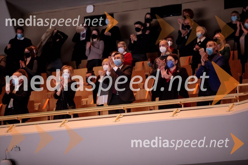  ... ;  ... ;  Borut Pahor, predsednik Republike Slovenije;  Uršula Cetinski, generalna direktorica, Cankarjev dom;  Danilo Rošker, direktor SNG MariborTo noč sem jo videl, predstava drame SNG Maribor